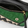 Bolso Puzzle Edge pequeño en rafia y piel de becerro