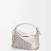 Bolso Puzzle pequeño con flecos en piel de becerro clásica