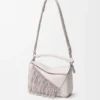 Bolso Puzzle pequeño con flecos en piel de becerro clásica