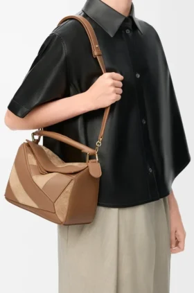 Bolso «Puzzle» pequeño en piel de becerro clásica y ante