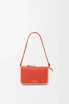 Bolso «Rio» en piel de becerro clásica y rafia