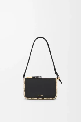 Bolso «Rio» en piel de becerro clásica y rafia