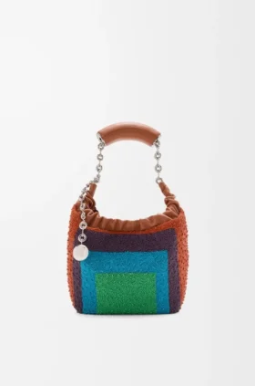 Bolso «Squeeze» mini de piel con abalorios
