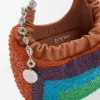 Bolso «Squeeze» mini de piel con abalorios