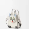 Bolso tipo Hammock Compact «Futurist Cat» en piel de becerro clásica