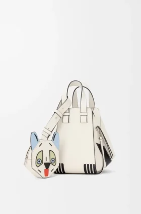 Bolso tipo Hammock Compact «Futurist Cat» en piel de becerro clásica