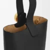 Bolso tipo Pebble Bucket «Mini Pebble» en piel de becerro lisa