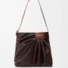 Bolso tote drapeado en piel de cordero napa suave