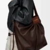 Bolso tote drapeado en piel de cordero napa suave