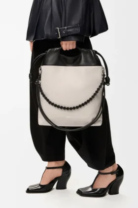 Bolso tote «Flamenco Purse» en piel de cordero napa suave