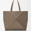 Bolso tote grande horizontal «Puzzle Fold» en piel de becerro de grano suave
