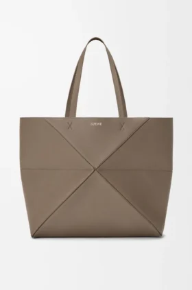 Bolso tote grande horizontal «Puzzle Fold» en piel de becerro de grano suave