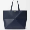 Bolso tote grande horizontal «Puzzle Fold» en piel de becerro de grano suave