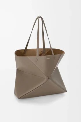 Bolso tote grande horizontal «Puzzle Fold» en piel de becerro de grano suave