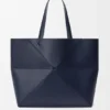 Bolso tote grande horizontal «Puzzle Fold» en piel de becerro de grano suave
