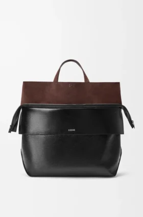 Bolso tote grande «Switch» en piel de becerro y ante