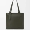 Bolso tote «Loop» con cremallera en piel de becerro granulada y flexible