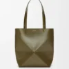 Bolso tote mediano «Puzzle Fold» en piel de becerro brillante