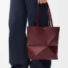 Bolso tote mediano «Puzzle Fold» en piel de becerro brillante
