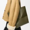 Bolso tote mediano «Puzzle Fold» en piel de becerro brillante