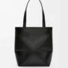 Bolso tote mediano «Puzzle Fold» en piel de becerro brillante