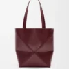 Bolso tote mediano «Puzzle Fold» en piel de becerro brillante