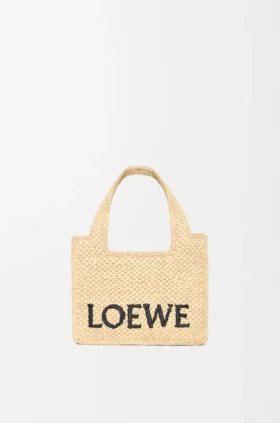 Bolso tote «Mini Loewe Font Tote» de rafia