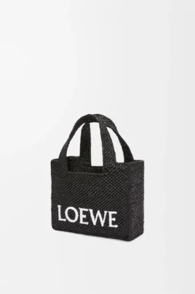 Bolso tote «Mini Loewe Font Tote» de rafia