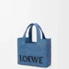 Bolso tote «Mini Loewe Font Tote» de rafia
