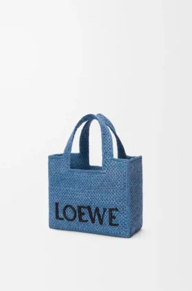 Bolso tote «Mini Loewe Font Tote» de rafia