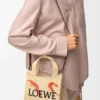Bolso tote «Mini Loewe Font Tote» de rafia