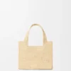 Bolso tote «Mini Loewe Font Tote» de rafia