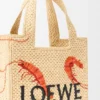 Bolso tote «Mini Loewe Font Tote» de rafia