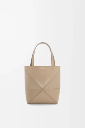 Bolso tote «Mini Puzzle Fold» en piel de becerro brillante