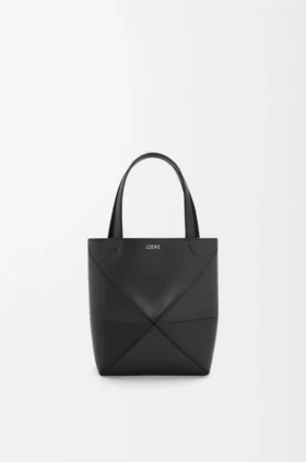 Bolso tote «Mini Puzzle Fold» en piel de becerro brillante