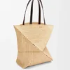 Bolso tote Puzzle Fold XL en rafia