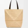 Bolso tote Puzzle Fold XL en rafia