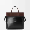 Bolso tote Switch pequeño en piel de becerro con efecto papel y ante