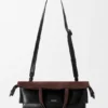 Bolso tote Switch pequeño en piel de becerro con efecto papel y ante