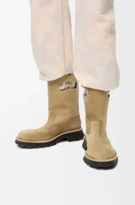Bota Bobby de piel de becerro dividida encerada
