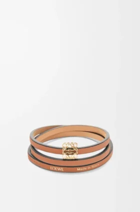 Brazalete retorcido de piel de becerro