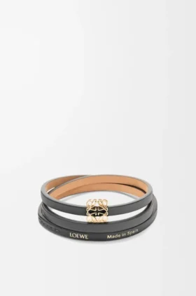 Brazalete retorcido de piel de becerro