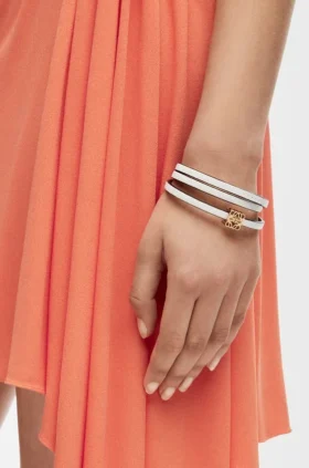 Brazalete retorcido de piel de becerro