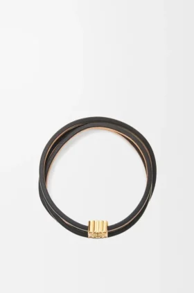Brazalete retorcido de piel de becerro