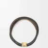 Brazalete retorcido de piel de becerro