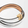 Brazalete retorcido de piel de becerro