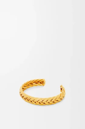 Brazalete trenzado fino de plata de ley