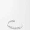 Brazalete trenzado fino de plata de ley