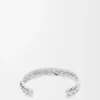 Brazalete trenzado fino de plata de ley