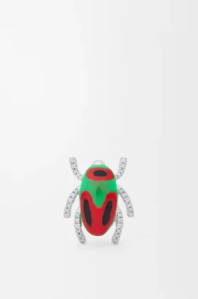 Broche «Scarabeo» de plata de ley y esmalte